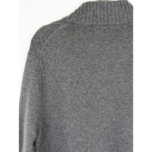 Brooks Brothers Sweater Diamond Cable Knit Merino Wool Gray Preppy Size L - Picture 5 of 10